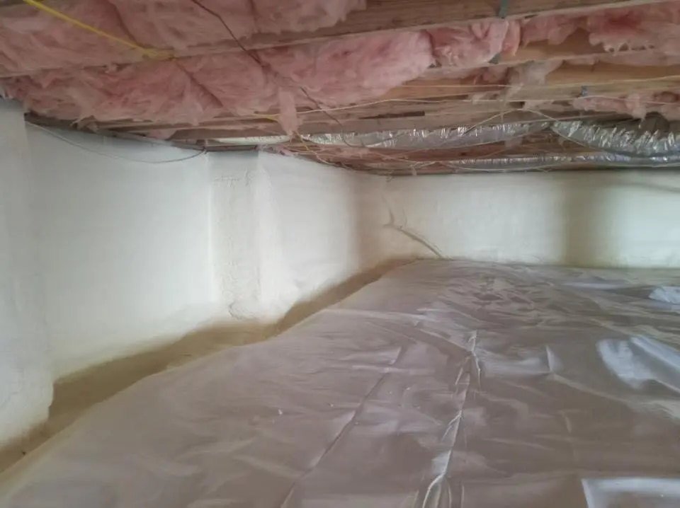 Crawl space encapsulation with closed-cell spray foam for Metal Roof Coating in Lindenhurst